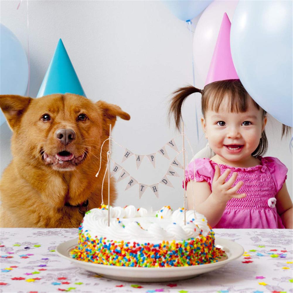 Cupcake Cake Flag Bunting Pennant Happy Birthday Banner Party Supplies Cake Decoration Cake Topper