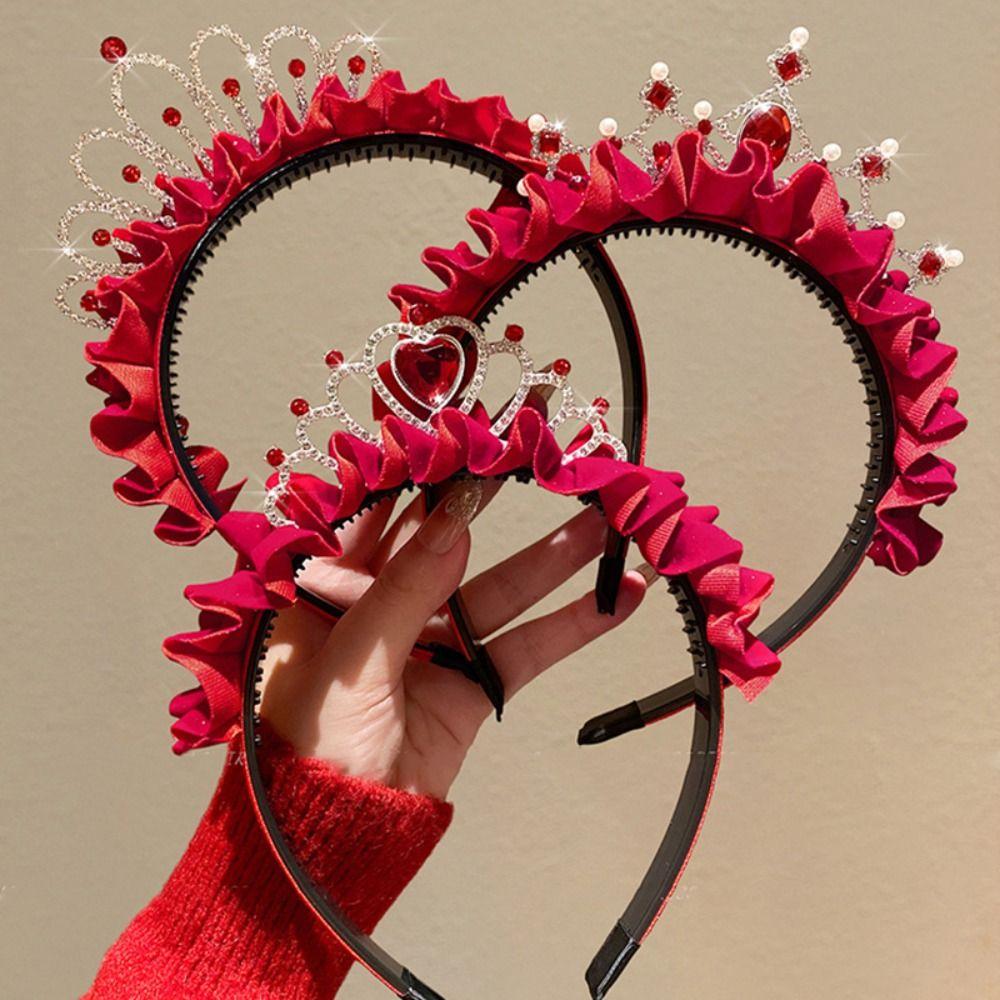 Hair Hoop New Year Headband Rhinestone Celebration Hairband Simple Princess Crown  Girl