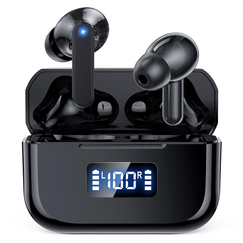 Bluetooth trådløse ørepropper [2025 Ny ankomst - Bluetooth 5.3 - Forbedret lydkvalitet] Øyeblikkelig tilkobling, ENC samtalestøyreduksjon, Komfortable