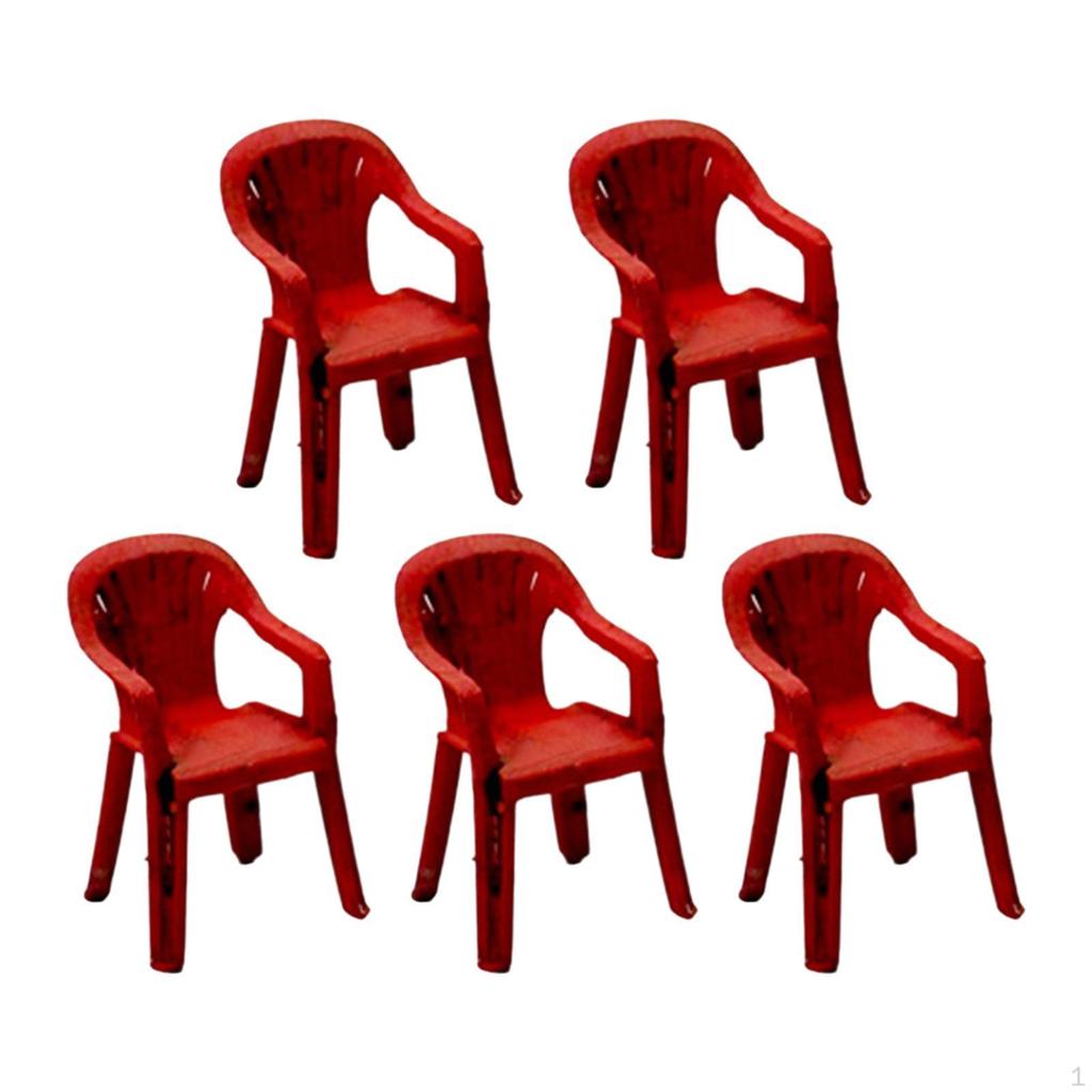 5 Pieces 1/64 Garage Chairs Mini for Model Car Display Scene Accessories Ornaments