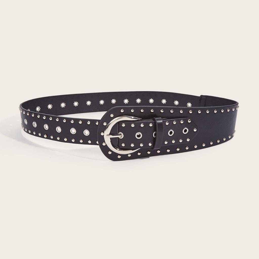 Punk Style Willow Nail Personalized Belt Decoration European and American Style Versatile Buckle Belt Trendy Pants Belt