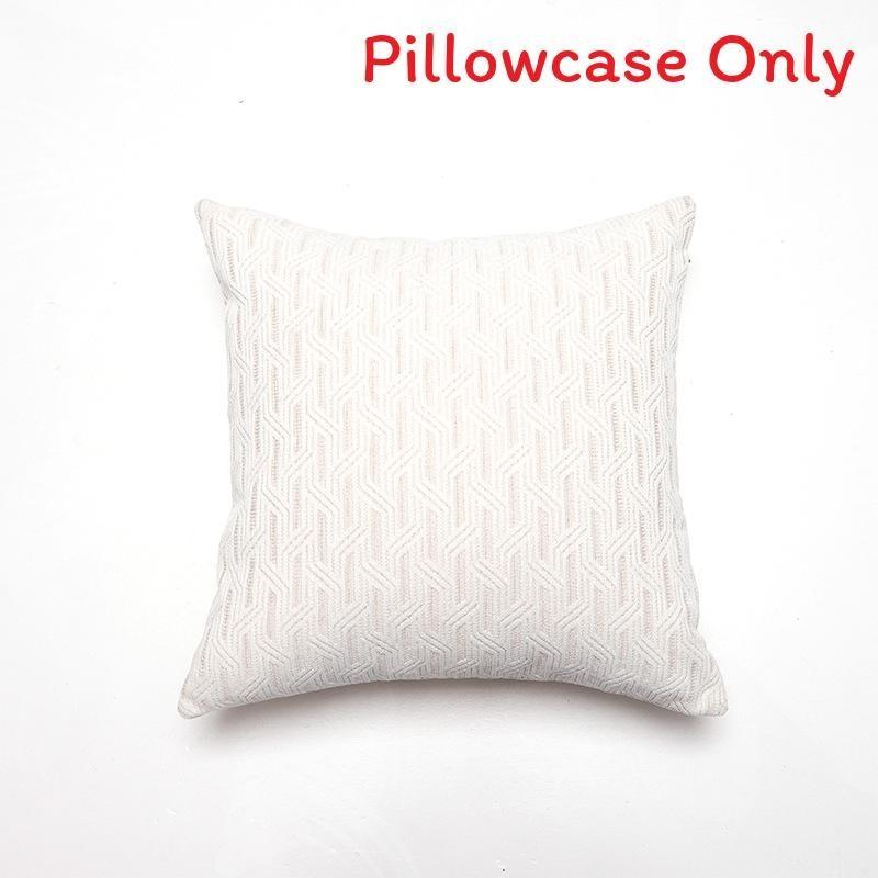 

Pillowcase Only Decorative French Creamy Leaf Chenille Cushion Cover For Sofa And Bed Block Stack,30x50cm