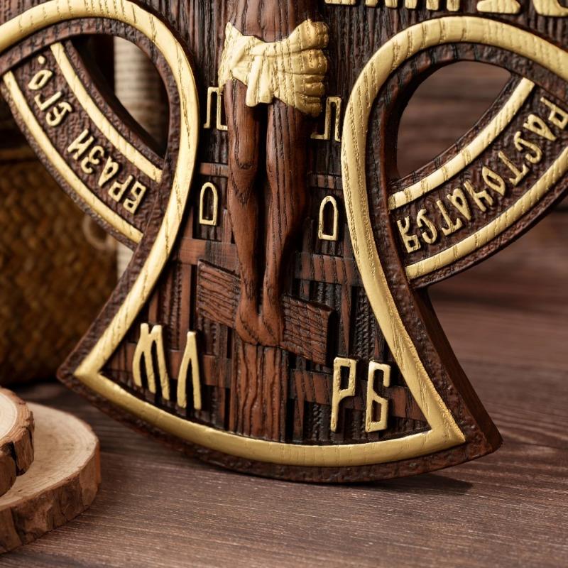 Ježíš Kristus ukřižovaný kříž, ikona kostela, náboženská socha, dřevěné řezbářské ozdoby, vánoční dárky