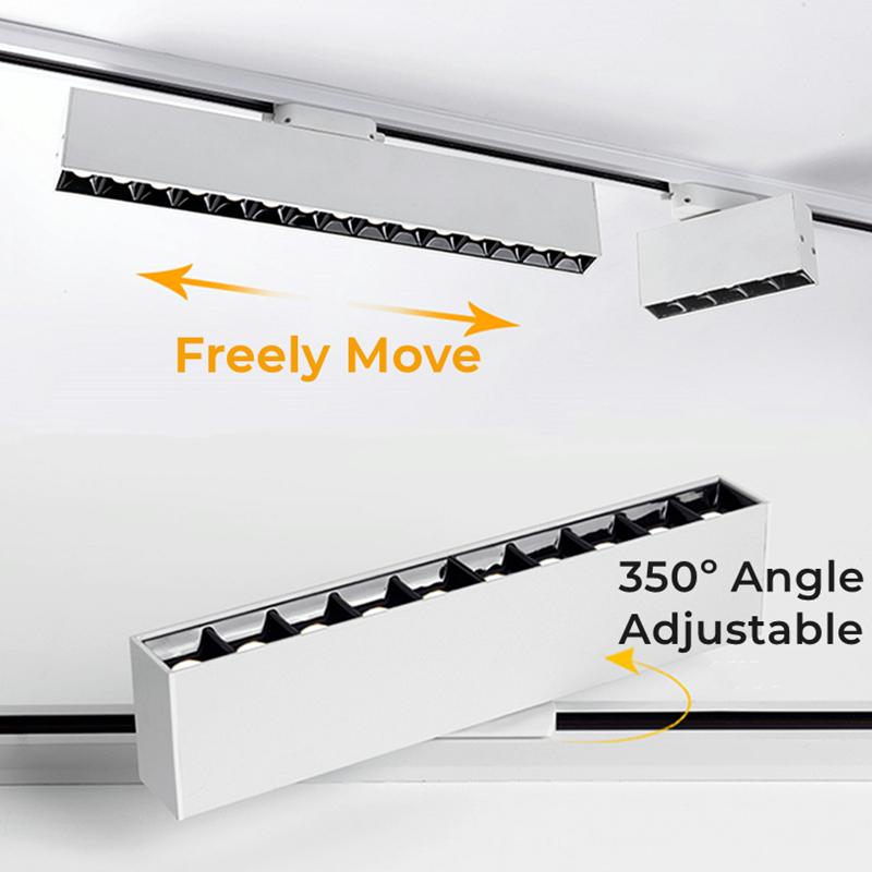 Modern LED Track Light 110/220V Adjustable 10/20W COB Ceiling Grille Spot Lamp Aisle Store Shop Linear Fill Rail Lighting System