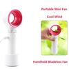 VAORLO USB Rechargeable Portable Bladeless Fan Handheld Mini Cooler No Leaf Handy Fan With 3 Speed Level LED Indicator Furniture