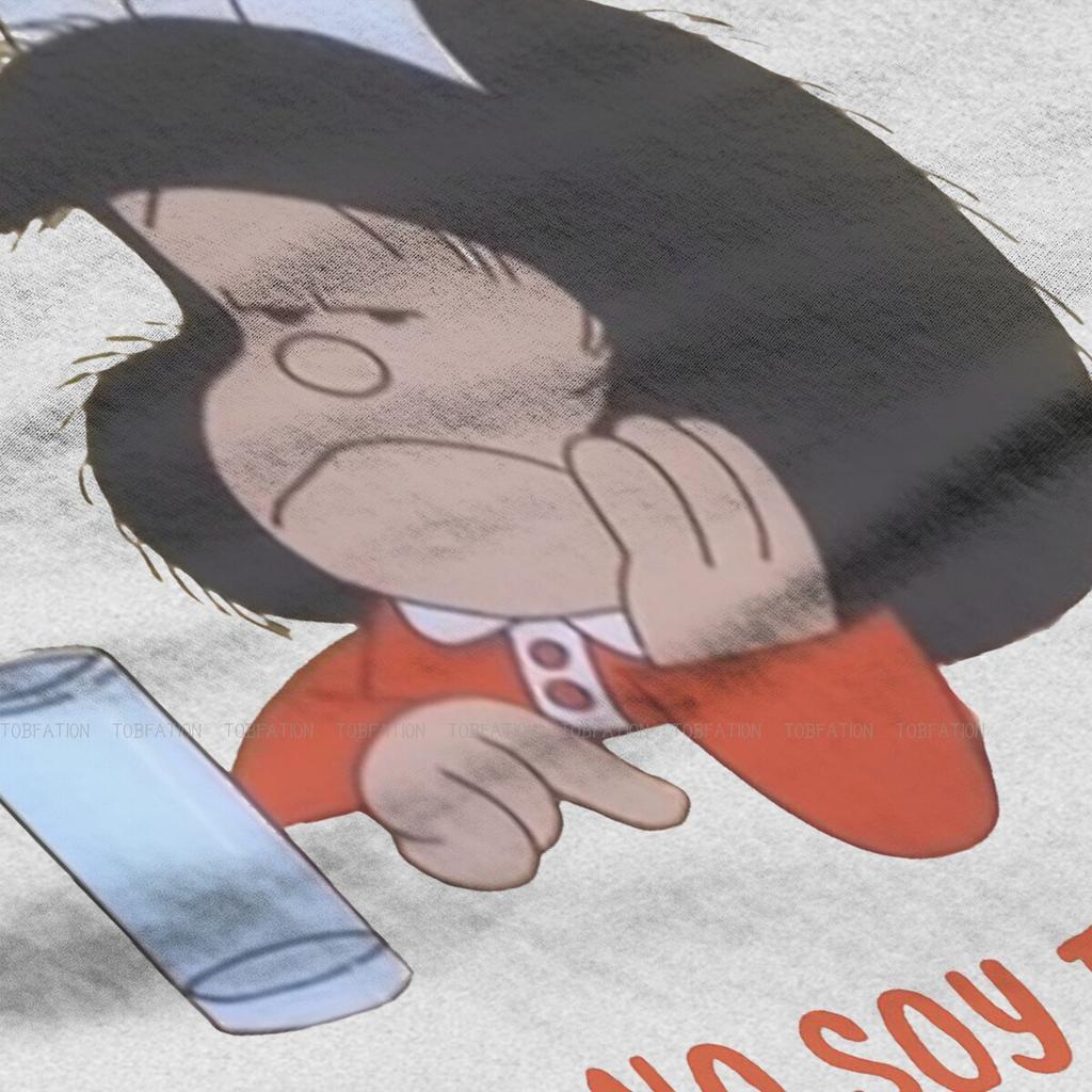 Mafalda Cartoon 100 Cotton Tshirts Unhappy Personalize 4xl 5xl Girl T Shirt New Trend Clothing