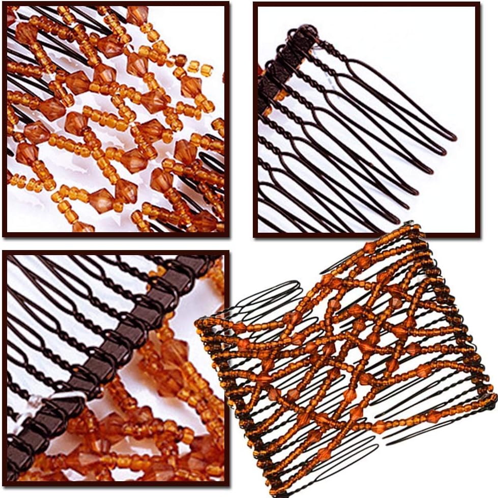 3pieces Elastic Hair Comb Practical And Beautiful Suitable For Daily Bun Hair Combs Hair Styling