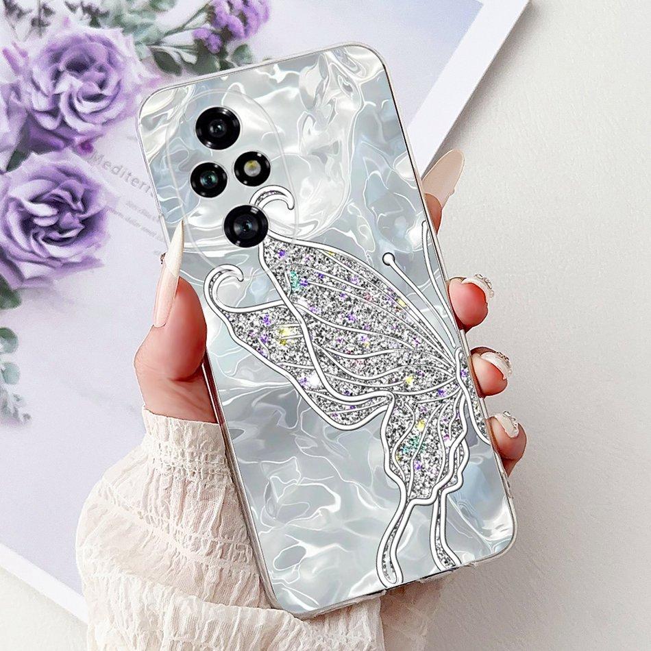 For Honor 200 Pro Honor200 Elegant Floral Butterfly Phone Case For Honor 200 200Pro Soft Silicone TPU Cases