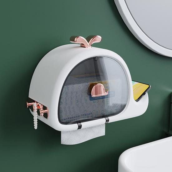 

Держатель для туалетной бумаги без перфорации, коробка для хранения, большая вместимость, простая установка, настенный органайзер для хранения бумаги в ванной комнате