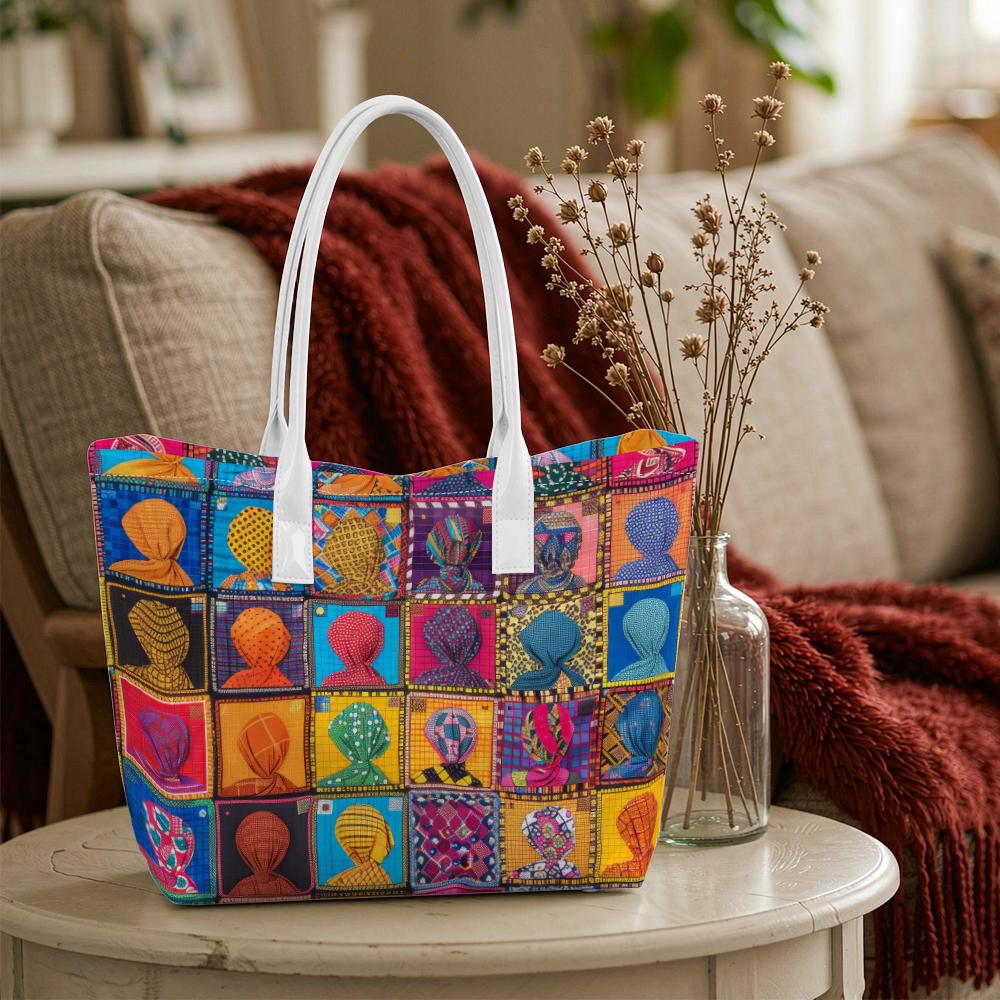 Colorful Pattern Tote Bag Large Capacity Portable Daily Carry Shoulder Bag for Women Casual Outdoor Travel Commute Use