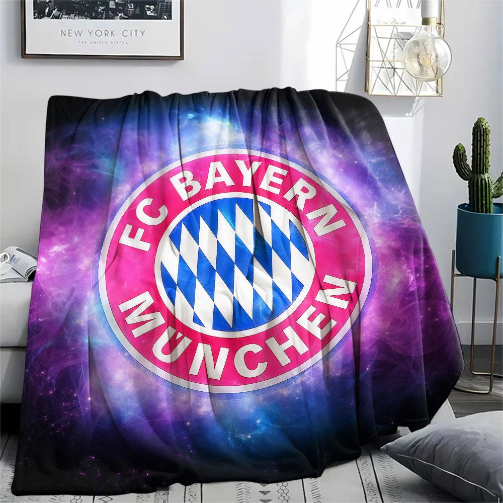 1PC FC Bayern Munchen Patterned Flannel Blanket Suitable For All Seasons for Home Decor Warmth and Comfort Gifts Holiday Present