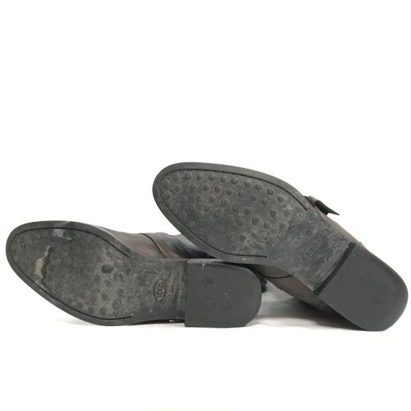 TOD’S Skórzane Oficerki Włoskie Damskie 37.5 23.5-24.0 Brązowe(UŻYWANY)