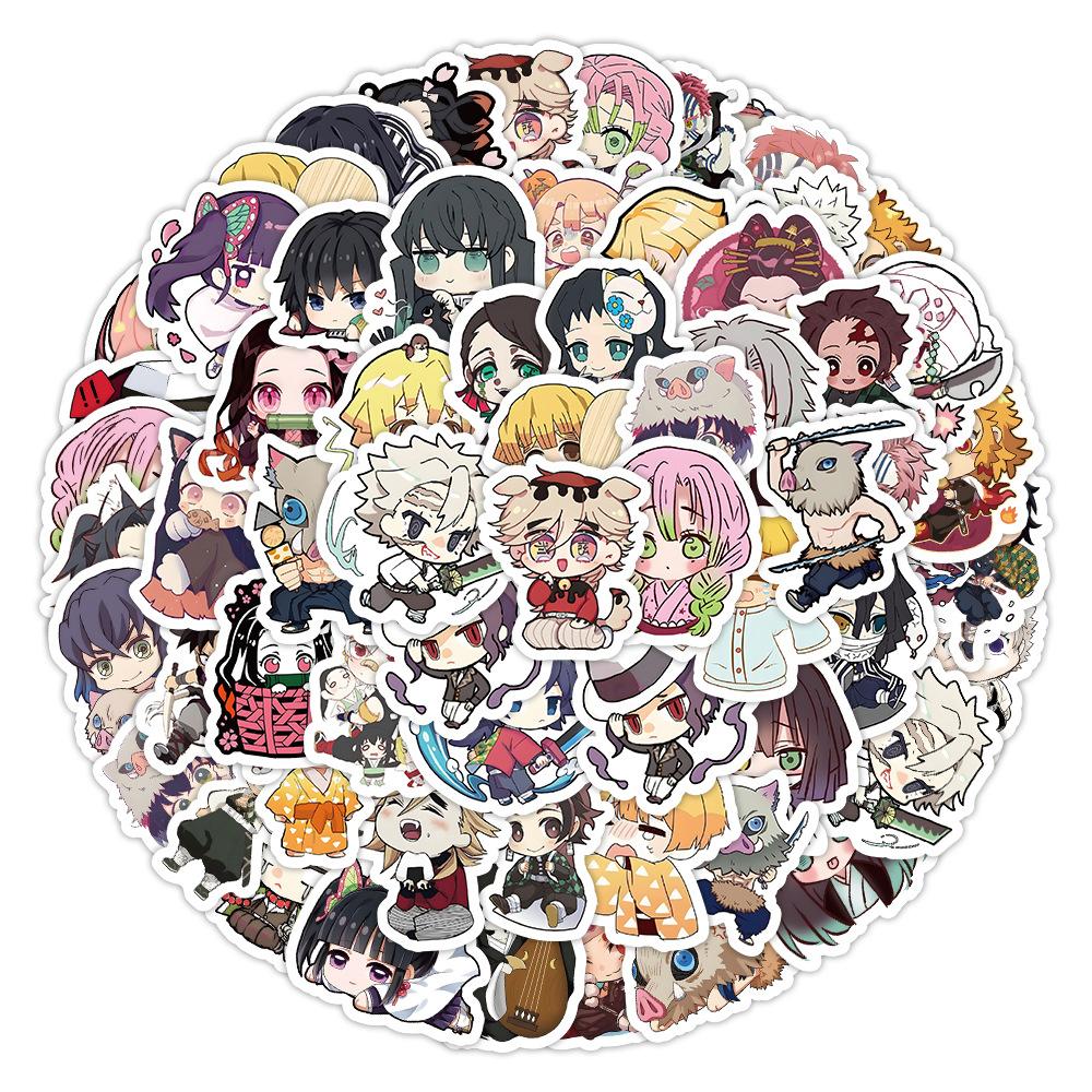 60PCS Kawaii Demon Slayer Anime Kamado Nezuko Stickers DIY Phone Laptop Luggage Skateboard Graffiti Decals Fun for Kid Toys Gift