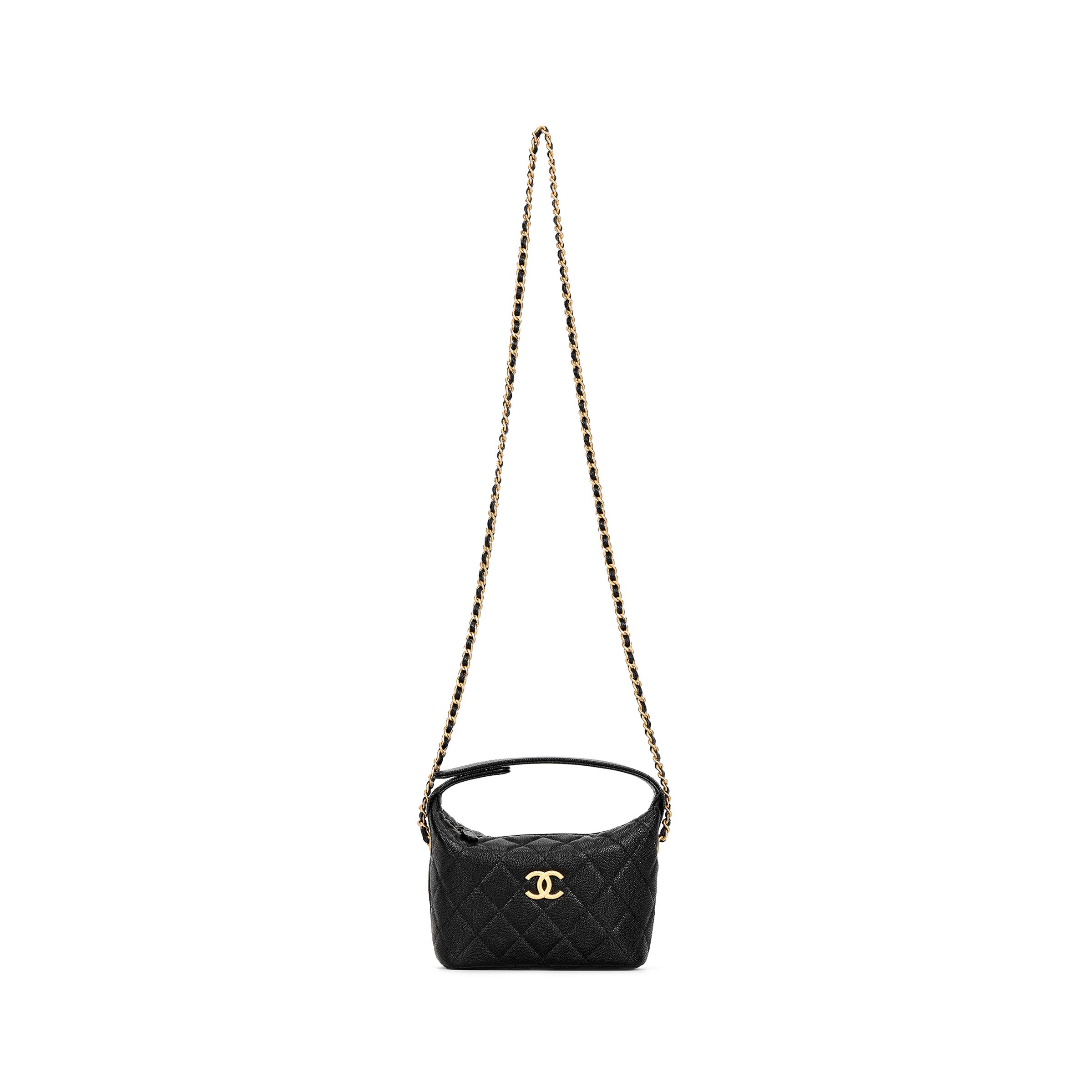 

Chanel 25p Classic Logo Grainy Leather Material Golden Hardware Handbag Female Black Gift Set(Basic Set+Box+Shopping Bag) чорний
