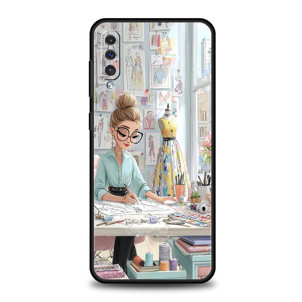 Cartoon Girl Phone Case for Samsung Galaxy A56 A36 A26 A16 A34 A24 A42 A22 A20 A12 A40 A30 A10 5G Soft TPU Cover Shell Funda Bag