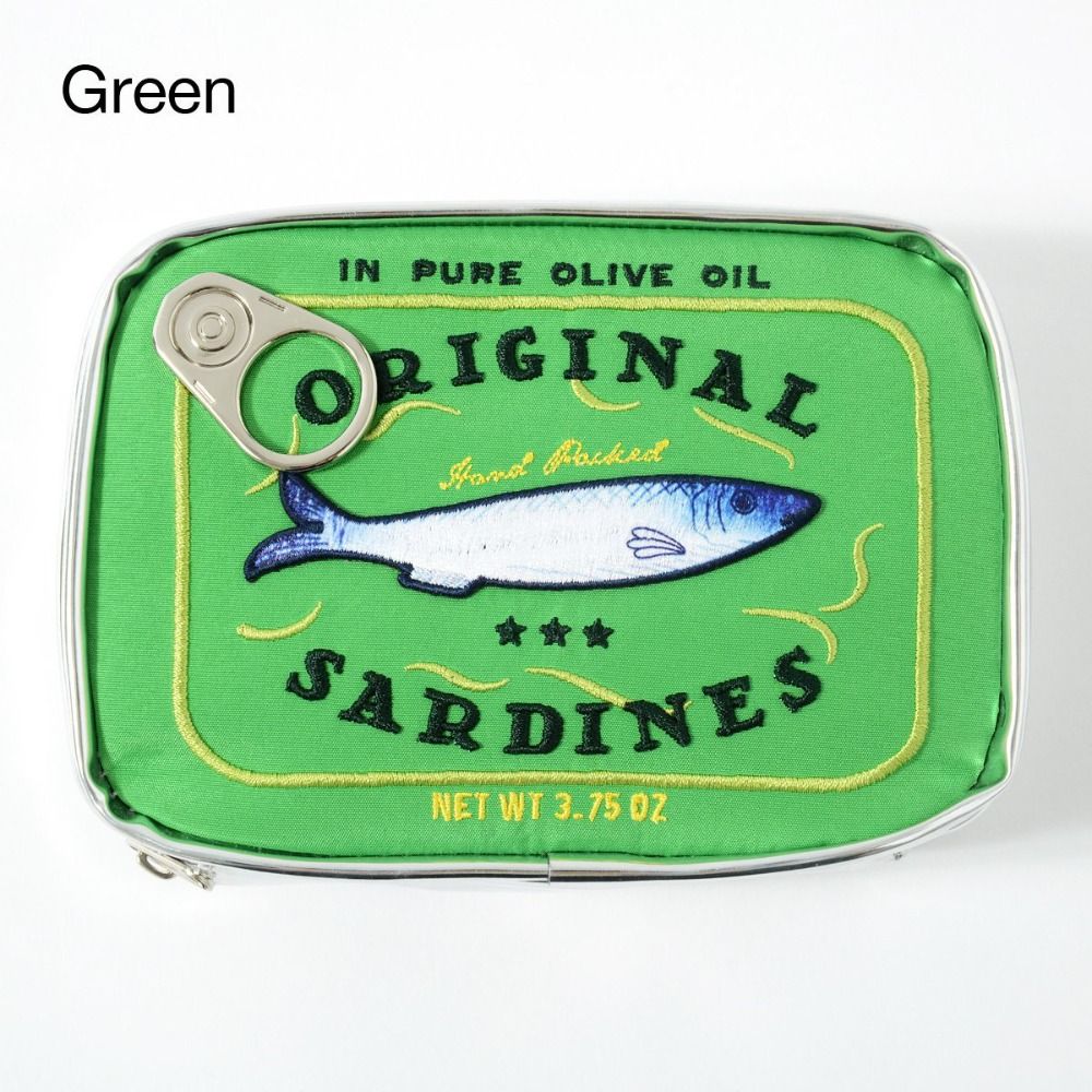 

Fashion Canned Makeup Bag Cute Bath Wash Bag New Travel Cosmetic Bag зелений