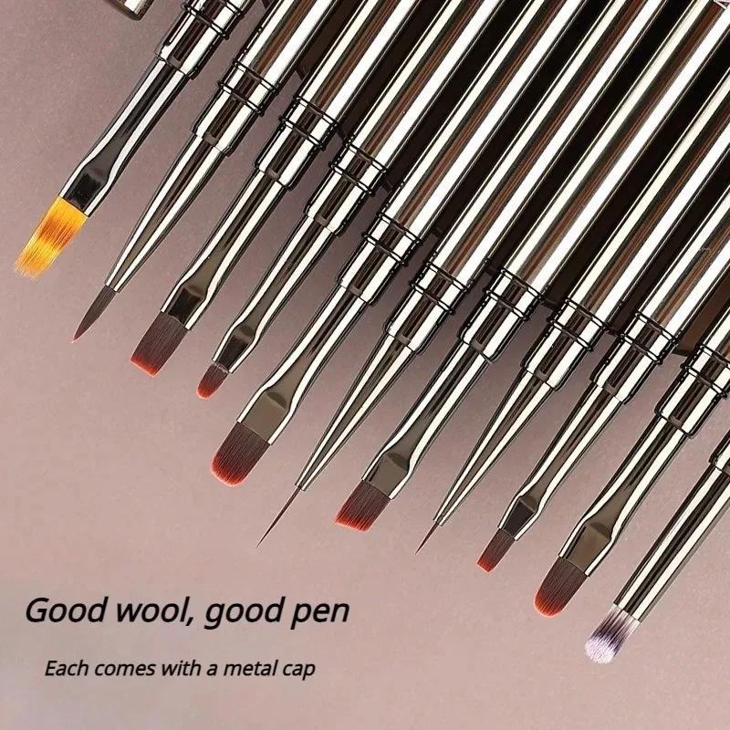 Nails Art Liner Brushes Elongated Lines Striping Drawing Painting  6/9/12/15/18/25mm Nail Design Pen Professional Manicure Tool