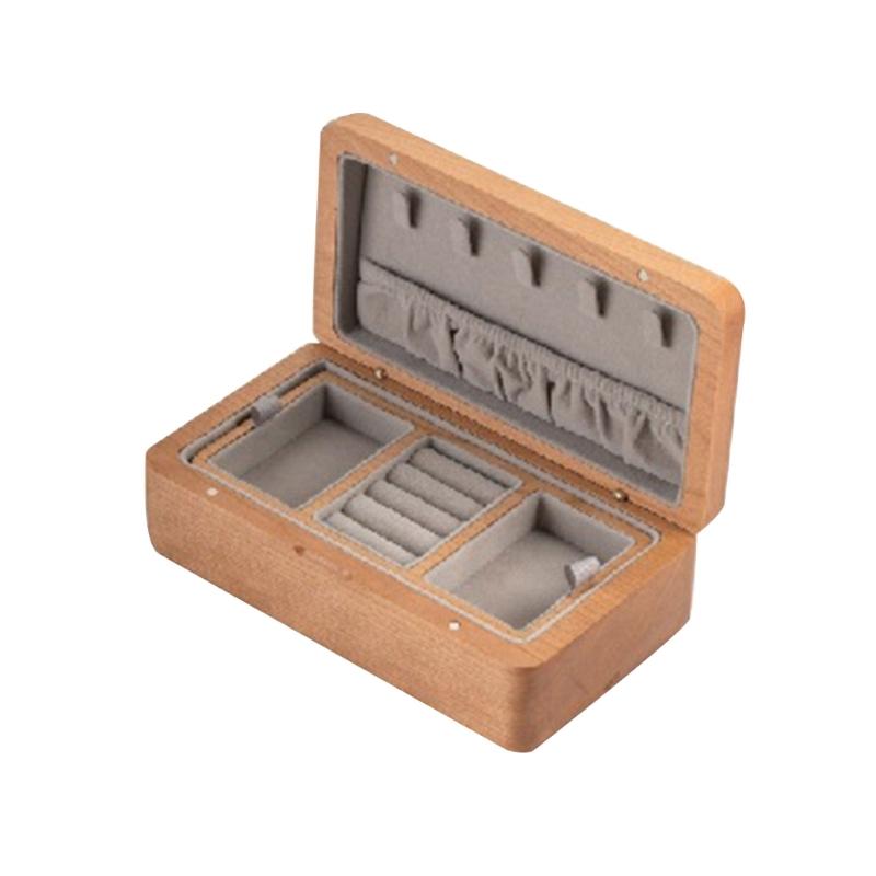 Portable Jewelry Storage Box Sturdy Wood Organizers with Soft Lining Accessory for Home Organization and Travel Use
