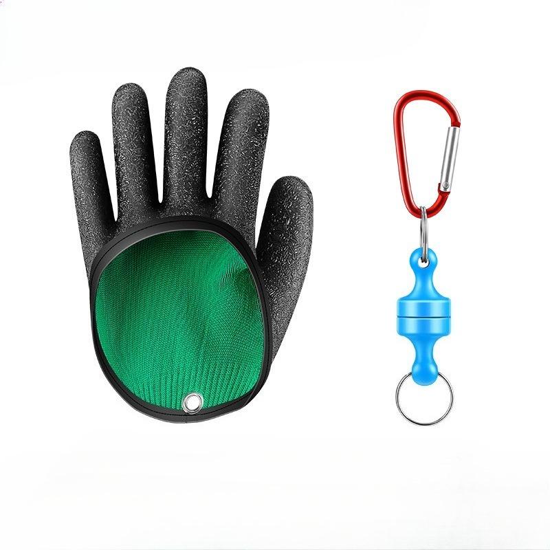 

Fishing Gloves with Magnet Release Fisherman Professional Catch Fish Gloves Quickly Drying Fishing Anti-Slip Fishing Glove for Handling Catching Both Hands