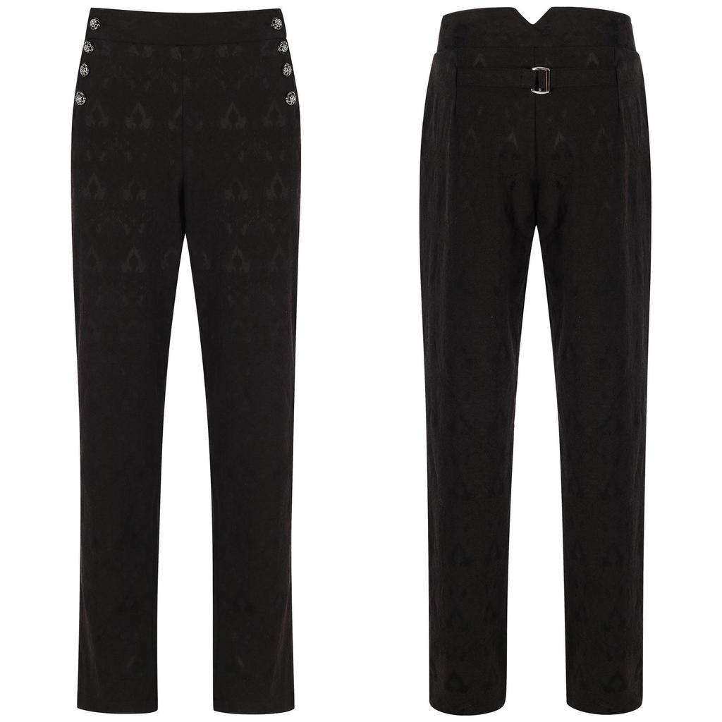 Men's European & American Punk Retro Jacquard Overcoat with Stand Collar and Ruffle Shirt Set (2024)