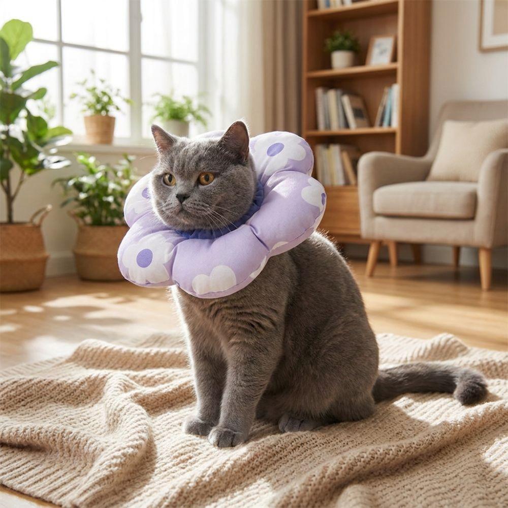Adjustable Cat Elizabeth Collar Breathable Anti-Scratch Dog Recovery Collar Soft Comfortable Grooming Cover Grooming Bath