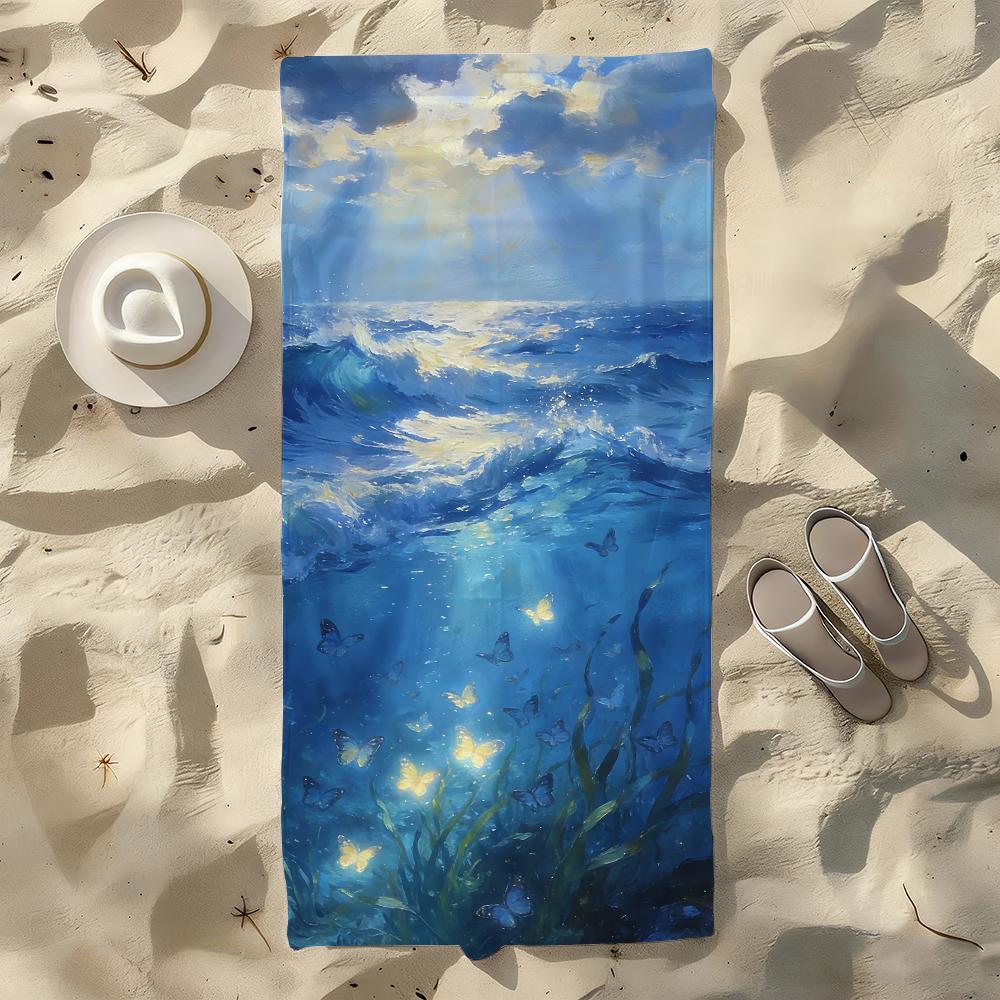 

Underwater Dream Towel For Swim Yoga Gym Quick Drying Soft and skin-friendly Beach Towels All-Season W30*H60(CM)