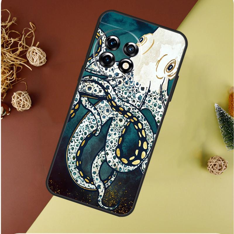 Meeresleben Ozean Oktopus Für OnePlus 13 13R 12 12R 11 9 10 Pro 8T 9RT 10T 10R N20 N30 Nord CE 2 3 4 Lite Handyhülle