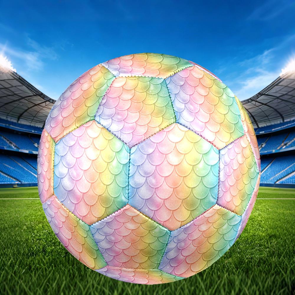 1pc Mermaid Scale Background Theme Soccer Ball Football, Size 5, Lightweight PVC, Outdoor Training Soccer Ball,Gift j61491