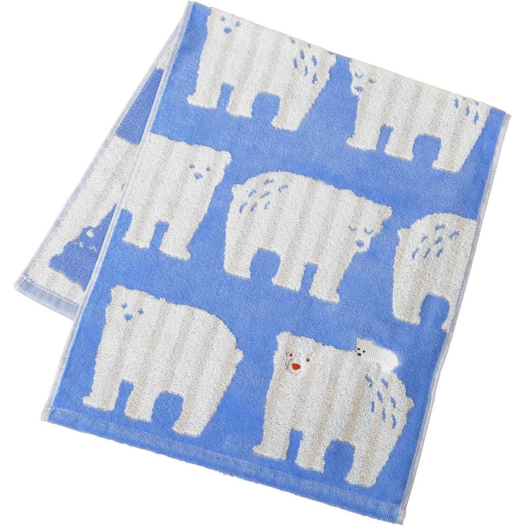 UCHINO Enrich Life 'Mimi' Face Towel - 34x80cm, Blue, Soft Animal Design Cotton
