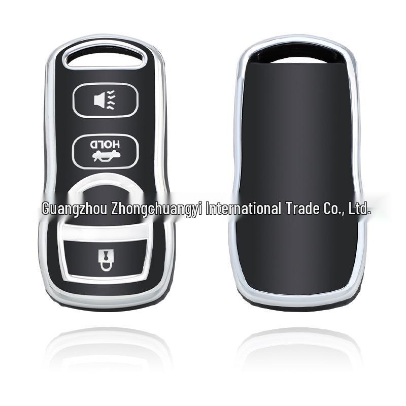 

Silver Edge TPU Key Shell for Nissan Sylphy, NV200, Classic, and More Glacier White 3-Button [Shell Only]