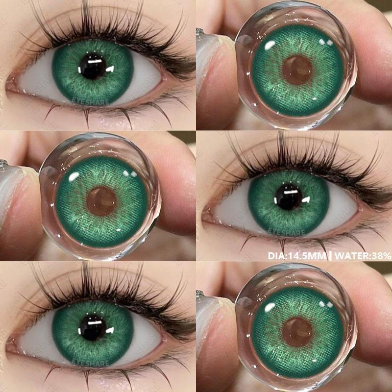 Kozmetik Renkli Kontakt Lensler 1 Çift Cosplay Kırmızı Renkli Lens Anime Mavi Kontakt Lensler Kore Lensleri Büyük Göz Lensi Mavi Lensler