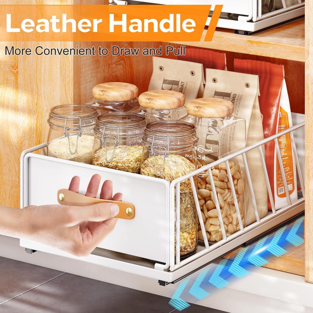 Under-Sink Pull-Out Spice Rack Drawer Storage System