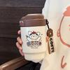 Stroh-Thermosbecher für Mädchen, hochwertiger Becher, niedlicher tragbarer Kaffee-, Begleit-Wasserbecher für Schüler