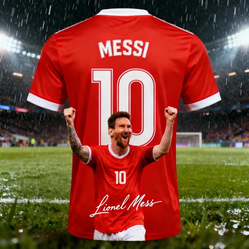 Hengyuan48 Zomer Heren Messi #10 AI Design Voetbalshirt T-shirt Buiten Dagelijks Sportshirt Sneldrogend Ademend Top 5XL