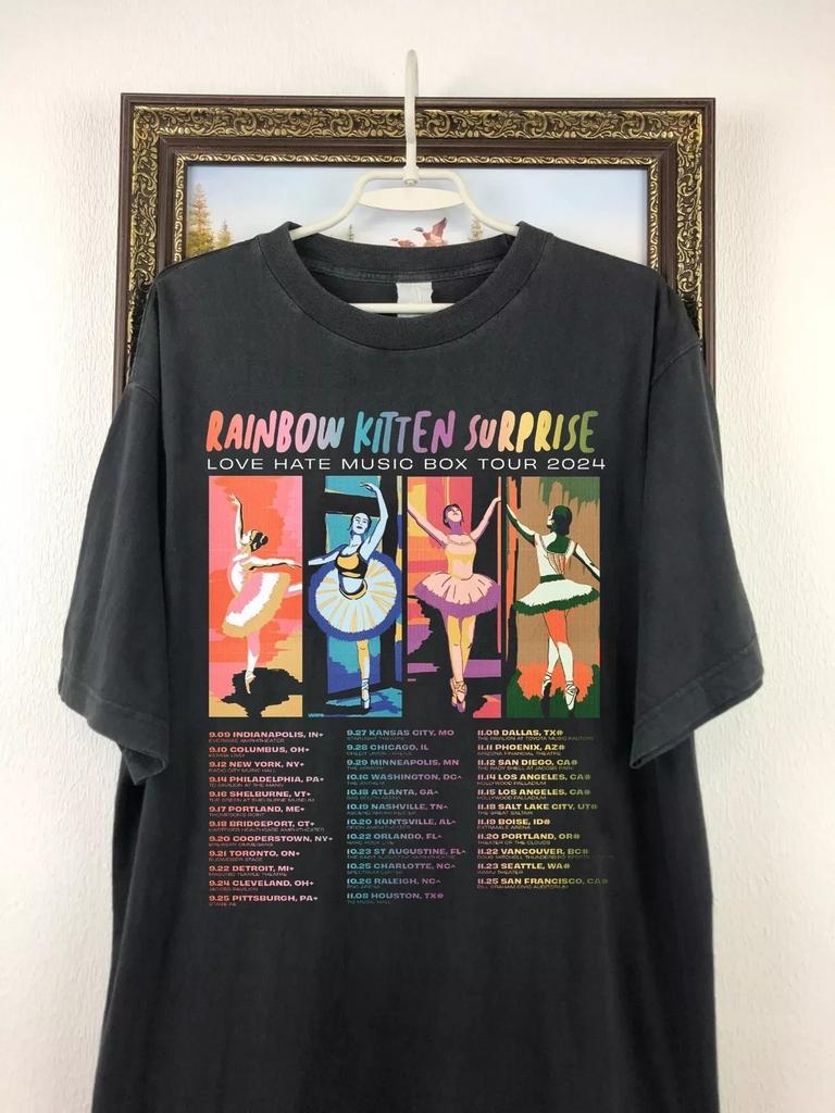 Rainbow Kitten Surprise Band Love Hate Music Box Tour T Shirt Full Size MI882