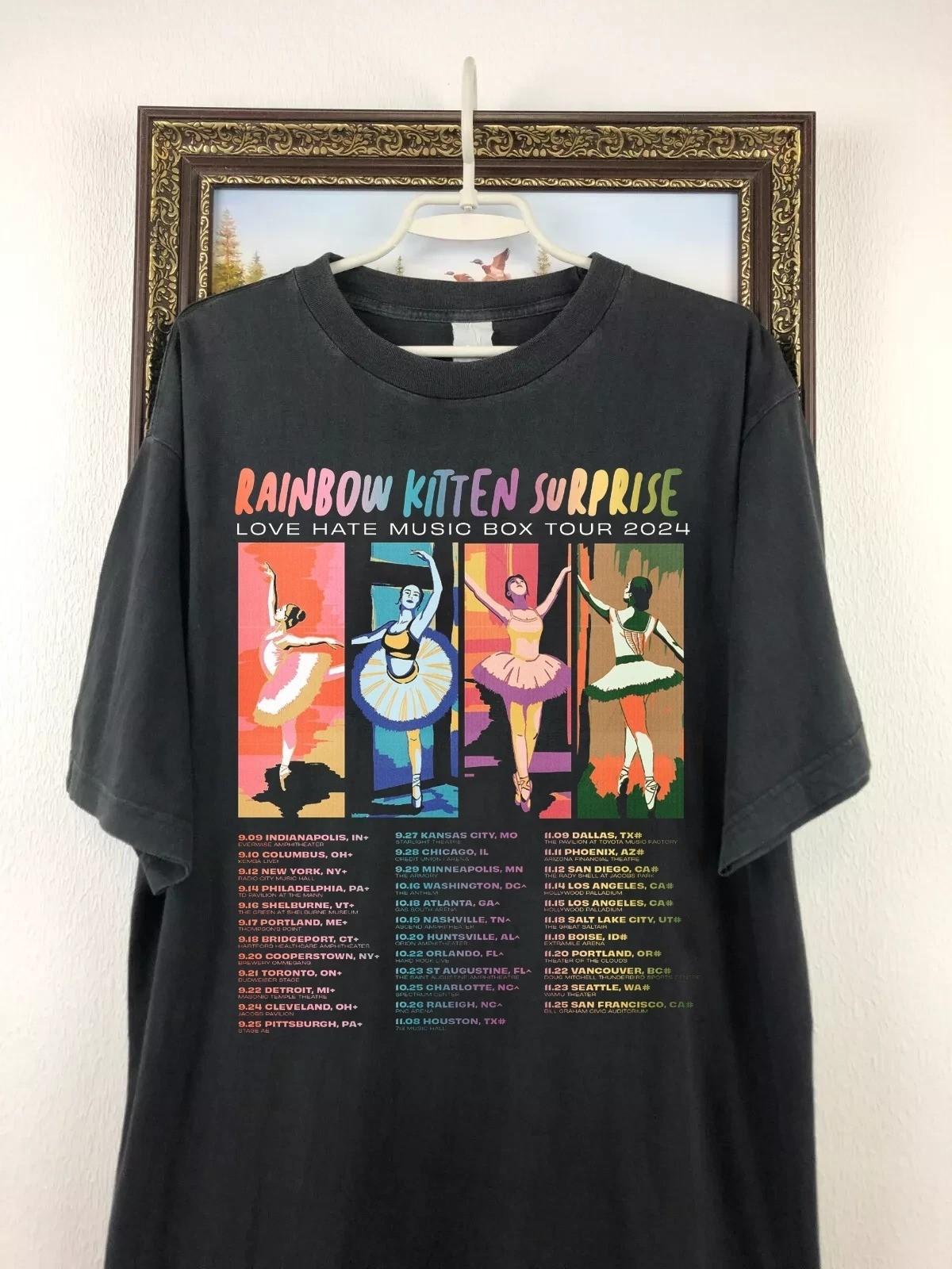 Rainbow Kitten Surprise Band Love Hate Music Box Tour T Shirt Full Size MI882 XXL
