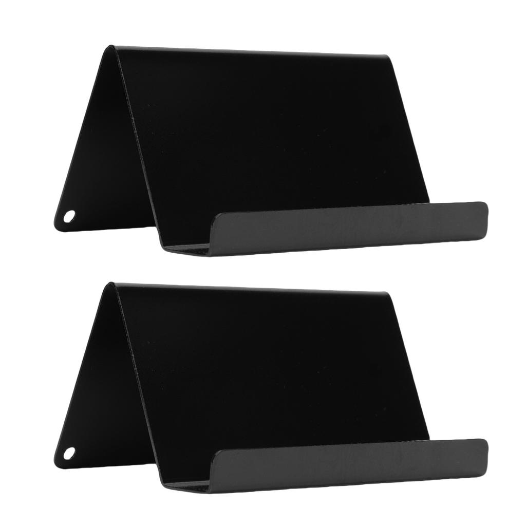 2PCS Stainless Steel Business Cards Holders Desktop Credit Name Card Display Organizers for Office Home Daily Use Black