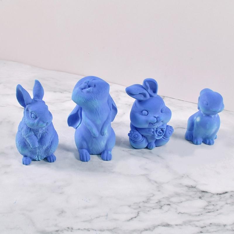 Rabbit Candle Molds for Candle Making,Animal Epoxy Mold for Casting Aromatherapy Candles,New Year Rabbit Ornament Mold