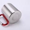 220ML Camping Travel Stainless Steel Cup Carabiner Hook Handle Picnic Water Mug Outdoor Travel Hike Cup