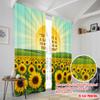 2pcs 2D Flat Printing Drapes Sunflowers Belief Tomorrow Garden Polyester Without Electricity Party Decorations for Room Bedroom