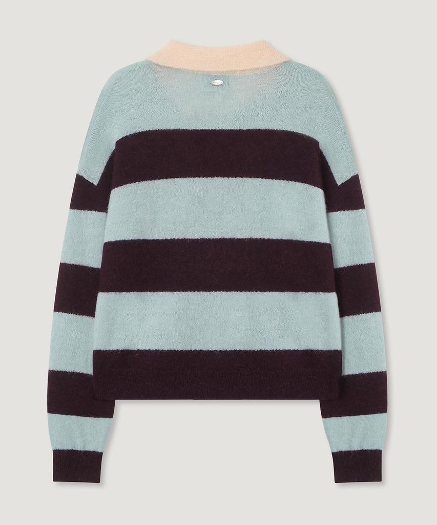 MELLY&ROSE Sunset Wide Stripe Polo Knit (310254)_Mint