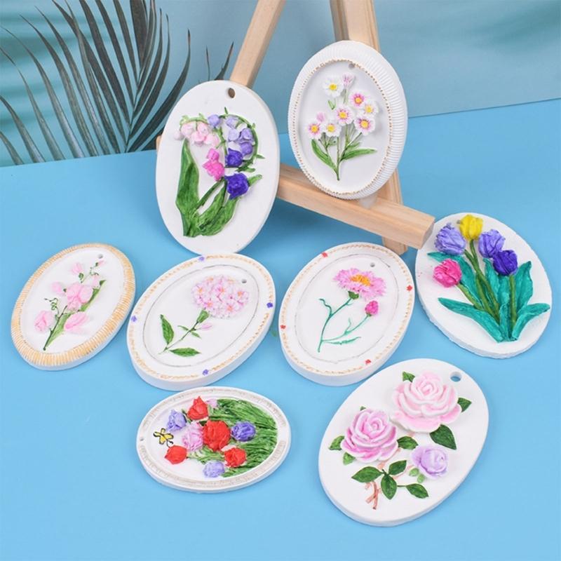 Silicone Candle Moulds Flower Shaped Soap Molds Hand-Making Supplies Non-stick Silicone Material for DIY Hand-Making