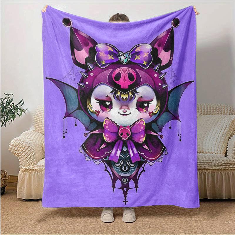 

1pc Kuromi Bat Blanket, Soft Throw Blanket, Warm Cozy Bedding Decor, Living Room, Travel, Camping, Car Blankets, Beach, Office Naps, Perfect Gift for 130x150cm