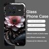 Vintage Floral Stylish Lotus Flower Tempered Glass Phone Case for OPPO Reno 13 F 12 11 10 Pro Plus Find X8 X3 Lite A58 A94 Cover