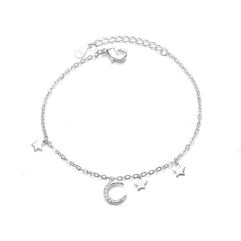 Korean Fashion Moon and Star Tassel Bracelet - Sweet Minimalist Jewelry Gift for Women