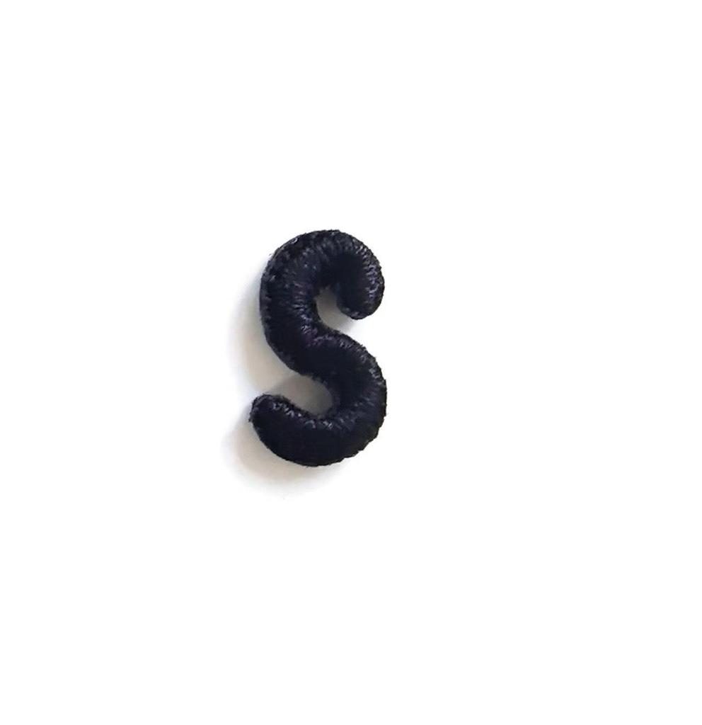 1.5cm Black Artistic Script Embroidered Letters Iron-On Patches - Set of 26