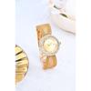Elegant Women Waterproof Quartz Watch Rhinestone Decor Bezel Date Dial Wide Mesh Metal Band