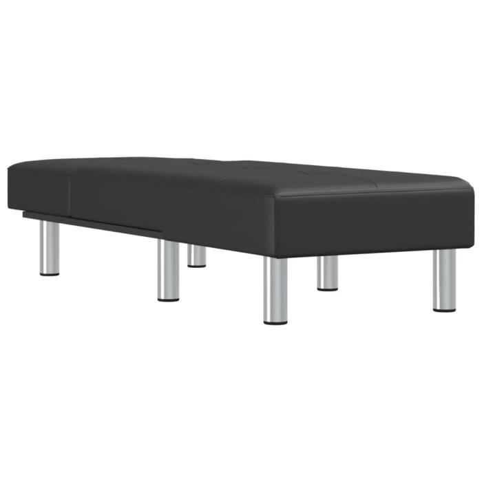 VidaXL Chaise longue noir similicuir 352849