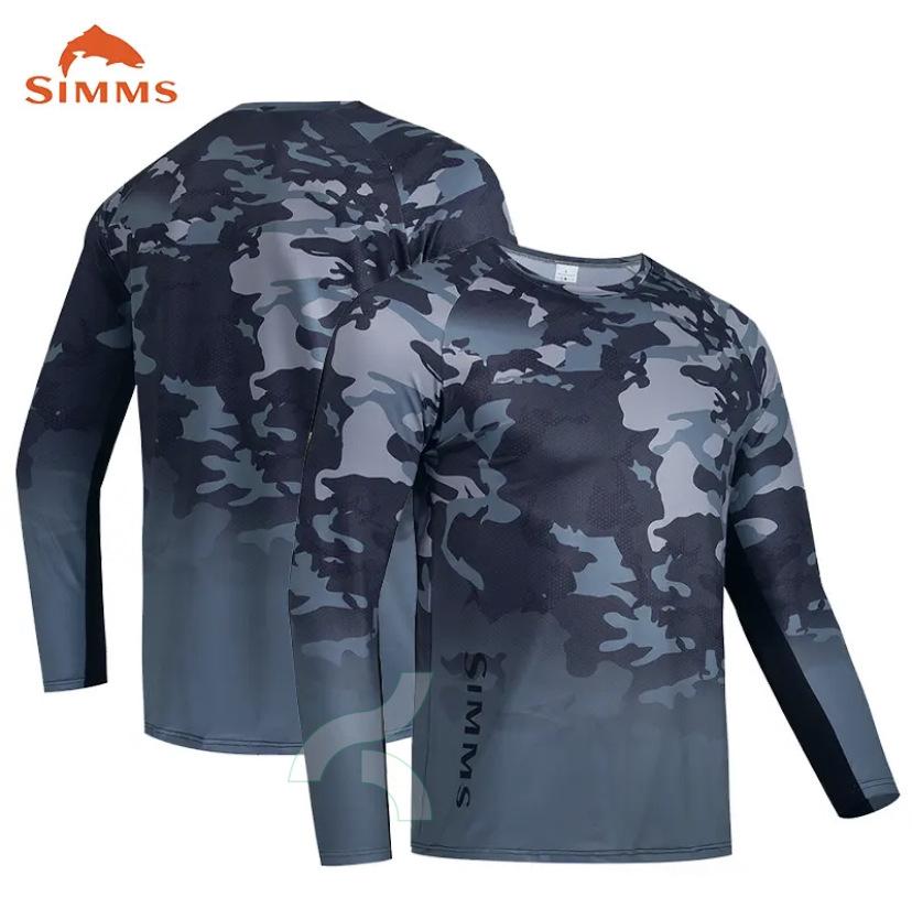 Simms long-sleeved T-shirt summer sunscreen clothes Luya fishing clothes upf50 + quick-drying breathable men's clothing new