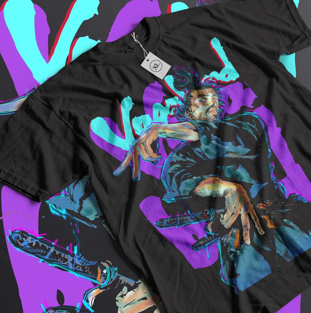 Vagabond TShirt Musashi Miyamoto Matahachi Honiden Anime Tshirt Black